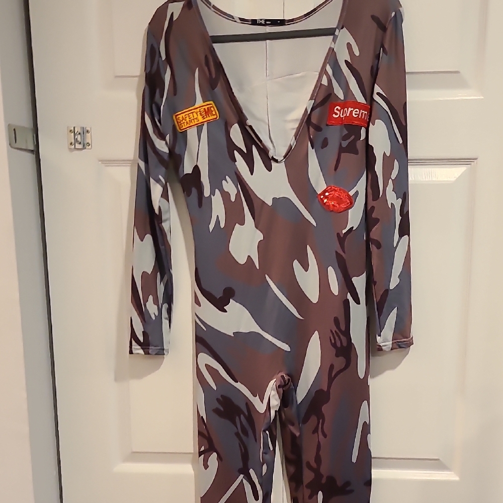 Camouflage Long Sleeve Jumpsuit